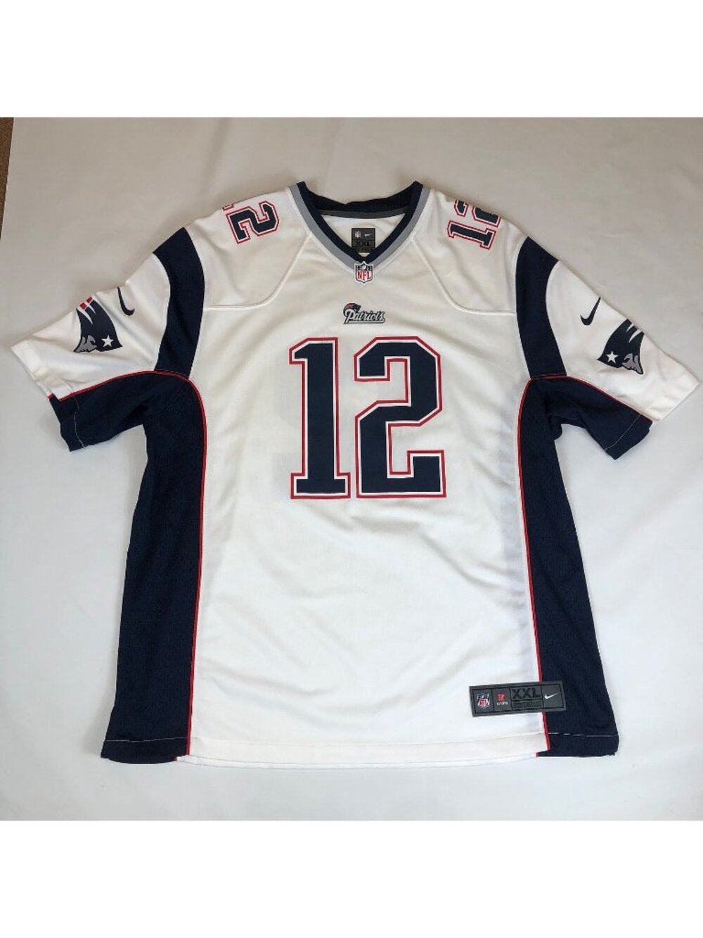 Nike On Field New England Patriots Tom Brady  White 12 Football Jersey Size 2XL